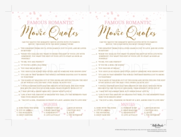 "movie Love Quotes - Bridal Shower Game Png, Transparent Png, Free Download