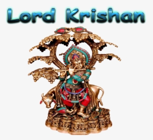 Lord Krishan Png Free Pic - Peacock Cow Krishna, Transparent Png, Free Download