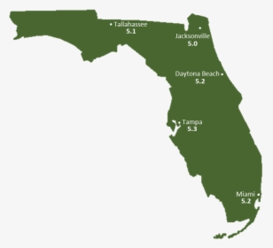 Florida Sun Light Hours Map - State Of Florida, HD Png Download, Free Download
