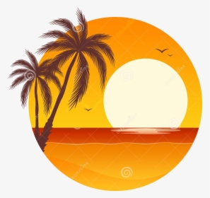 Palm Tree Sunset Png, Transparent Png, Free Download
