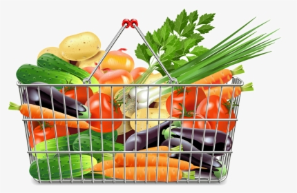 Supermarket Shopping Cart Clip - Shopping Cart Vegetables Png, Transparent Png, Free Download