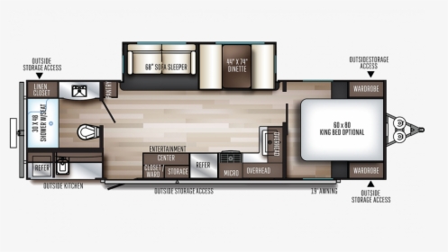 2020 Solaire Ultra Lite 258rbss Floor Plan Img - 2020 Palomino Solaire Rear Bath Travel Trailer, HD Png Download, Free Download