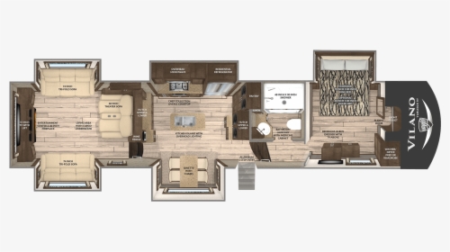 The Vilano Floorplan - 2019 Vanleigh Vilano 385rd, HD Png Download, Free Download