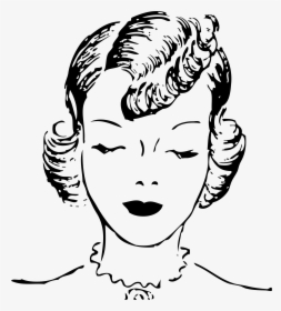 Girls Hair Style 4 Clip Arts - Drawing Of 50's Woman, HD Png Download, Free Download