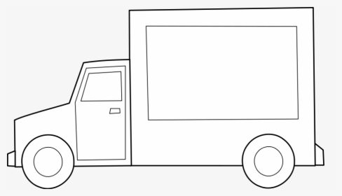 Old Medium Truck Clipart Vector Clip Art Free - Moving Truck Clipart Black And White, HD Png Download, Free Download
