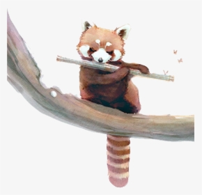Red Panda Giant Panda Raccoon Watercolor Painting Squirrel - Cute Red Panda Wallpaper Iphone, HD Png Download, Free Download