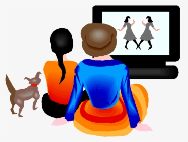 Clipart Of People Watching Tv Clip Art Library - Watch A Movie Clipart, HD Png Download, Free Download