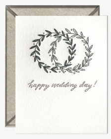 Happy Wedding Day Letterpress Greeting Card With Envelope - Handwritten Happy Birthday Card, HD Png Download, Free Download