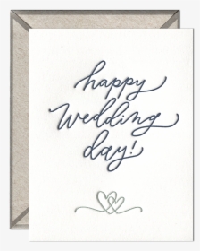 Happy Wedding Day Script Letterpress Greeting Card - Handwritten Happy Birthday Card, HD Png Download, Free Download