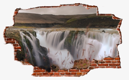 Zapwalls Decals Above Streaming Water Falls Breaking - Transparent Break Wall Png, Png Download, Free Download