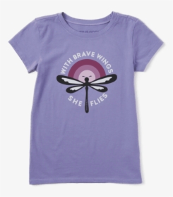 Girls With Brave Wings She Flies Crusher Tee - Active Shirt, HD Png Download, Free Download