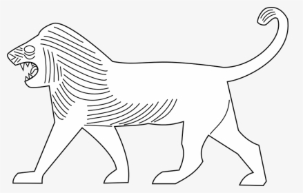 Lion, Walking, Animal, Mammal, Moving, Wildlife - Lion Of Babylon Outline, HD Png Download, Free Download