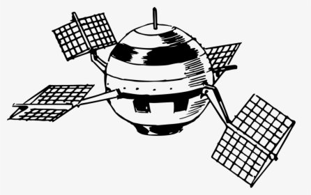 Line Art,satellite,drawing - Satellit Clipart, HD Png Download, Free Download