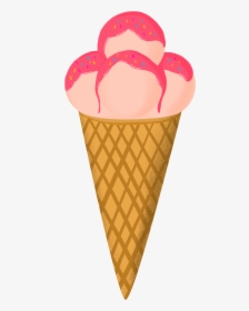 Strawberry Ice Cream Png - Ice Cream Cone, Transparent Png, Free Download