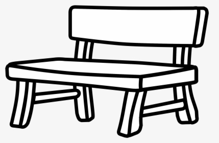 Bench Drawing White Black Park - Bench Black And White, HD Png Download, Free Download