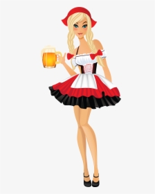 Oktoberfest Girl With Beer Mugs Png Clipart Image - Oktoberfest Lady Png Transparent, Png Download, Free Download