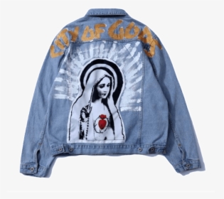 "mother Mary - Painting On Jeans Jacket, HD Png Download, Free Download