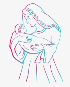 Transparent Madonna Clipart - Simple Jesus Drawings Easy, HD Png Download, Free Download