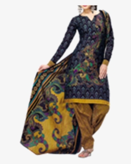 Salwar Suit Piece - Durga Puja Puja Dress, HD Png Download, Free Download