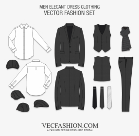 Men Dress Clothing Vector Set"  Class="lazyload Lazyload - Army Green Hoodie Template, HD Png Download, Free Download