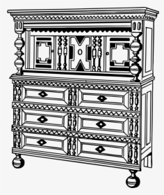 Furniture Chest Png Black And White - Free Furniture Clip Art Black And White, Transparent Png, Free Download
