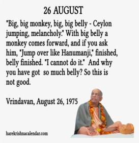 Srila Prabhupada Quotes For Month August26 - August Month Quotes Prabhupada, HD Png Download, Free Download