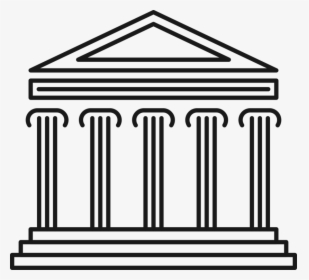 Line Art,ancient Roman Architecture,roman Temple - Hall Clip Art Black And White, HD Png Download, Free Download