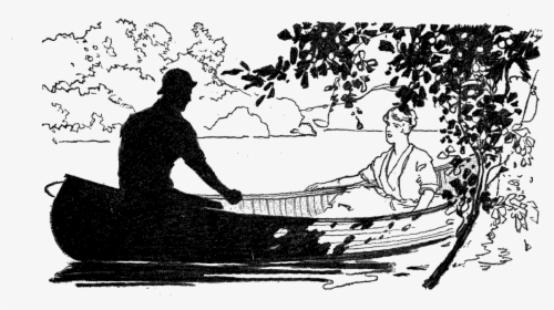 Couple Romantic Canoe Illustration - Canoe, HD Png Download, Free Download