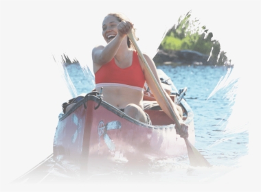 Girl Paddling Canoe - Canoe, HD Png Download, Free Download