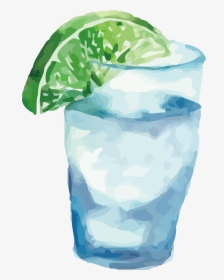 Transparent Frozen Drink Clipart - Water Glass Watercolor Png, Png Download, Free Download