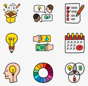 Essential Set - Hand Drawn Colorful Icons, HD Png Download, Free Download