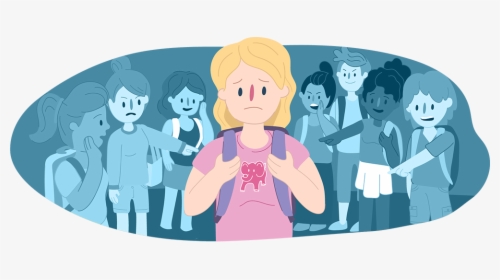 Girl At School, Standing In The Middle Surrounded By - Social Bullying, HD Png Download, Free Download
