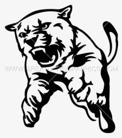 Clip Freeuse Library Full Body Production Ready - Cougar Black And White, HD Png Download, Free Download