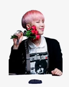 Rapmonster Png ask To Use And Give Credit To Original - Bts Namjoon With A Flower Png, Transparent Png, Free Download