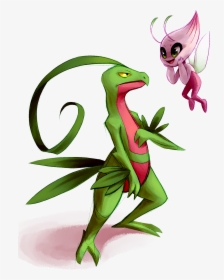 Grovyle And Celebi - Pmd Dusknoir X Hero, HD Png Download, Free Download