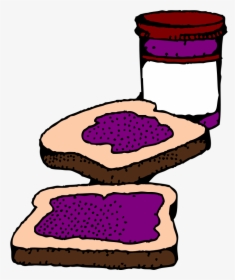 Free Colorized Peanut Butter And Jelly Sandwich - Peanut Butter Jelly Sandwich Clipart, HD Png Download, Free Download