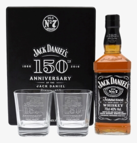 Jack Daniels Black Viviedo La Musica W/ 2 Glasses - Jack Daniels 150th Anniversary 700ml, HD Png Download, Free Download