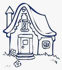 House, Cottage, Building, Housing, Village - Cartoon House Line Drawing, HD Png Download, Free Download