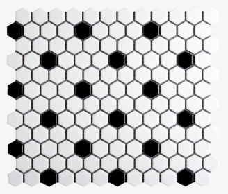 Transparent Black Hexagon Png - Vintage Black And White Bathroom Tile, Png Download, Free Download