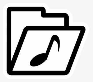 Mono Folder Music Clip Arts - Folder White And Black, HD Png Download, Free Download