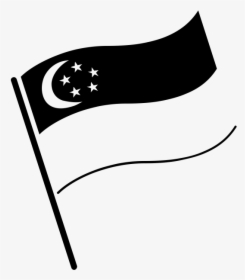 Transparent Singapore Flag Png - Singapore Flag Black And White, Png Download, Free Download