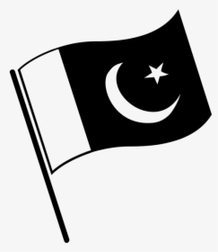 Pak Flag Black And White - Pakistan Flag Black White, HD Png Download, Free Download