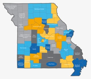 Map Of All Boards/associations In Missouri - Missouri County Map 2019, HD Png Download, Free Download