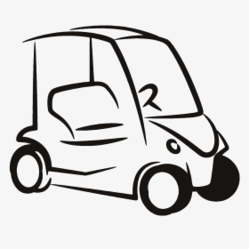 Red Golf Cart Clip Art - Golf Cart Line Art, HD Png Download, Free Download