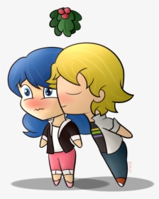 {livestream} Chibi Mistletoe Kiss By Vcm1824 - Cartoon, HD Png Download, Free Download
