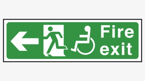 Disability Fire Exit Sign"  Title="arrow Left - Fire Exit Signs, HD Png Download, Free Download