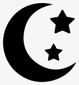 Crescent Moon Phase Shape With Two Stars - Moon And Stars Transparent Background, HD Png Download, Free Download