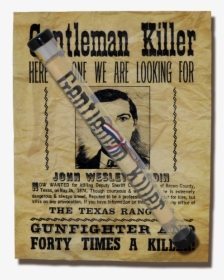 John Wesley Hardin Wanted Poster, HD Png Download, Free Download