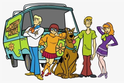 Scooby Doo In Front Of Mystery Machine Transparent - Scooby Doo Cartoon, HD Png Download, Free Download