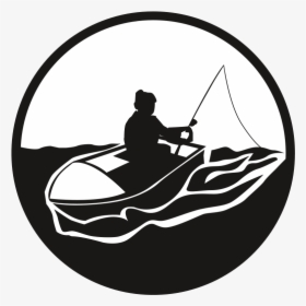 Fisherman - Fisherman In The Boat Clipart Black, HD Png Download, Free Download